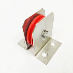 Polea plástico 90mm con soporte frontal inox mod. Macoga