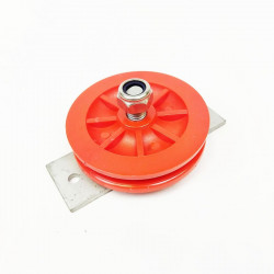 Polea final 90mm con soporte lateral inox