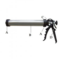 Aplicador tubular masilla PU 600ml bigmat pistola silicona