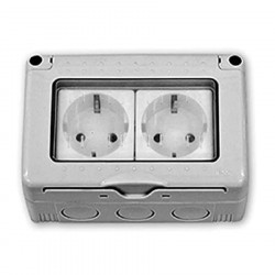 Base doble luz schuko estanca serie 34