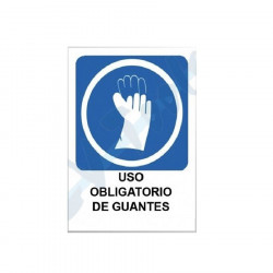 Cartel pvc "uso obligatorio de guantes" 21x29