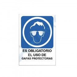 Cartel pvc "uso obligatorio gafas protectoras" 21x29