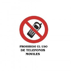 Cartel pvc "prohibido uso de móviles" 21x29