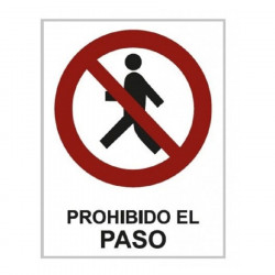 Cartel pvc rojo 40x30 prohibido el paso