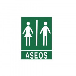 Cartel aseos luminiscente 21x29