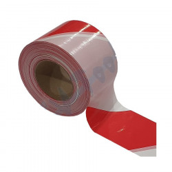 Rollo cinta señal blanca/roja 10cmx200m. G300 2 caras