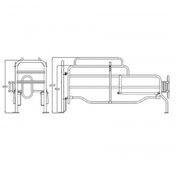 Paridera tubo gal. con barra regulable y balancín/frontal comedero pvc
