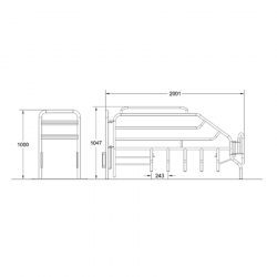 Paridera tubo gal. con dedos y balancín/frontal comedero inox 490mm