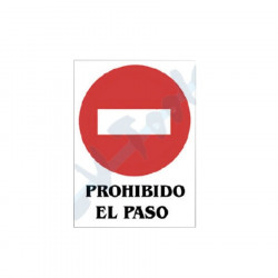 Cartel pvc "prohibido el paso" 21X29