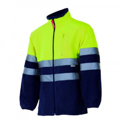 Chaqueta polar bicolor alta visib. sup amarillo/inf marino