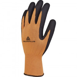 Guante tricotado poliéster naranja látex negro VV733