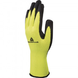 Guante tricotado poliéster amarillo látex negro VV733