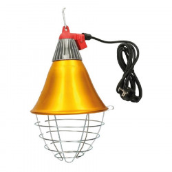 Portalámparas con protector aluminio y rejilla ih cable 2,5mts botón on/off y modo ahorro