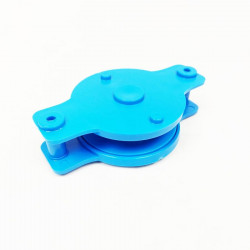 Carrucha con protección de plástico azul