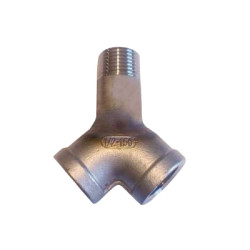 Codo inox 1/2" M/H-H para dos chupetes