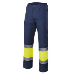 Pantalón bic. av sup marino/inf amarillo talla L
