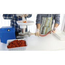 Picadora-embutidora eléctrica con cabezal 22 desmontable de hierro fundido motor 1HP