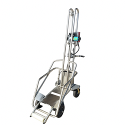 Carro de bajas autopropulsado con cabestrante eléctrico 48V con chásis inox.